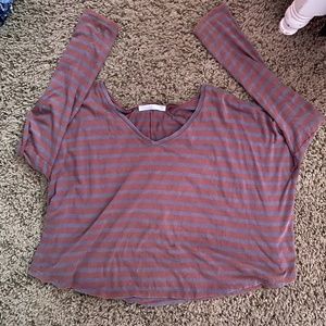 Semi-Cropped Oversized Stripped Long Sleeve